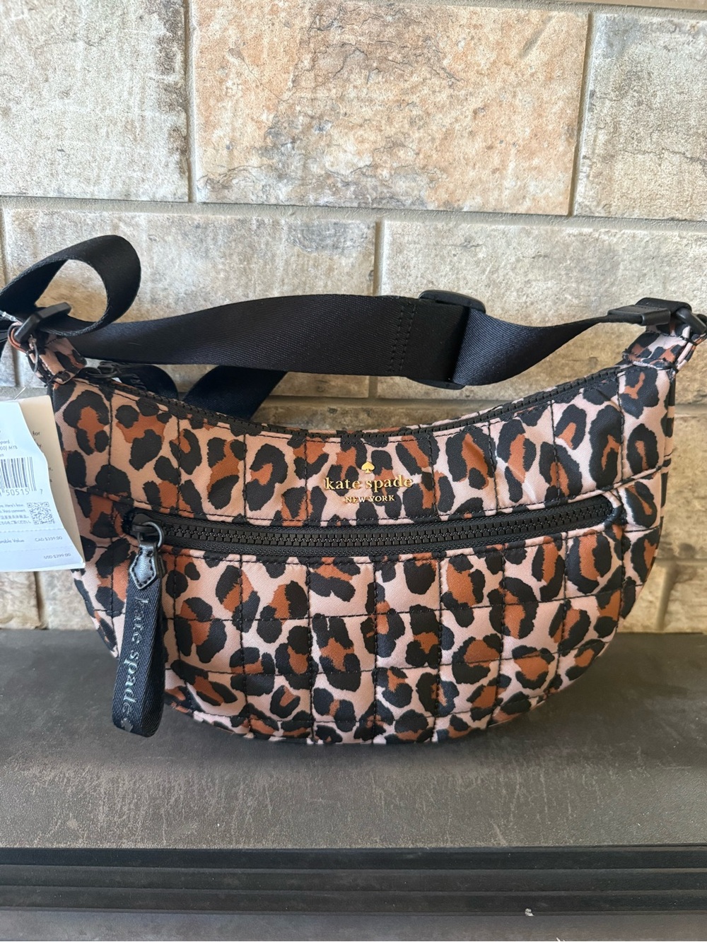 kate spade Quilted Leopard Print Nylon Crossbody